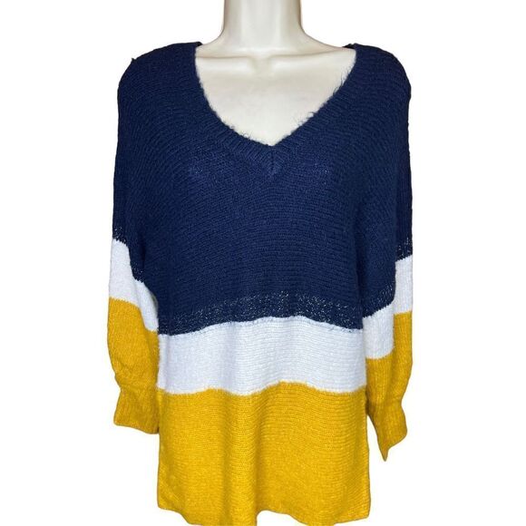 1. State Color Block in Navy, White & Mustard with Sparkle NWT Size XS - Picture 3 of 10
